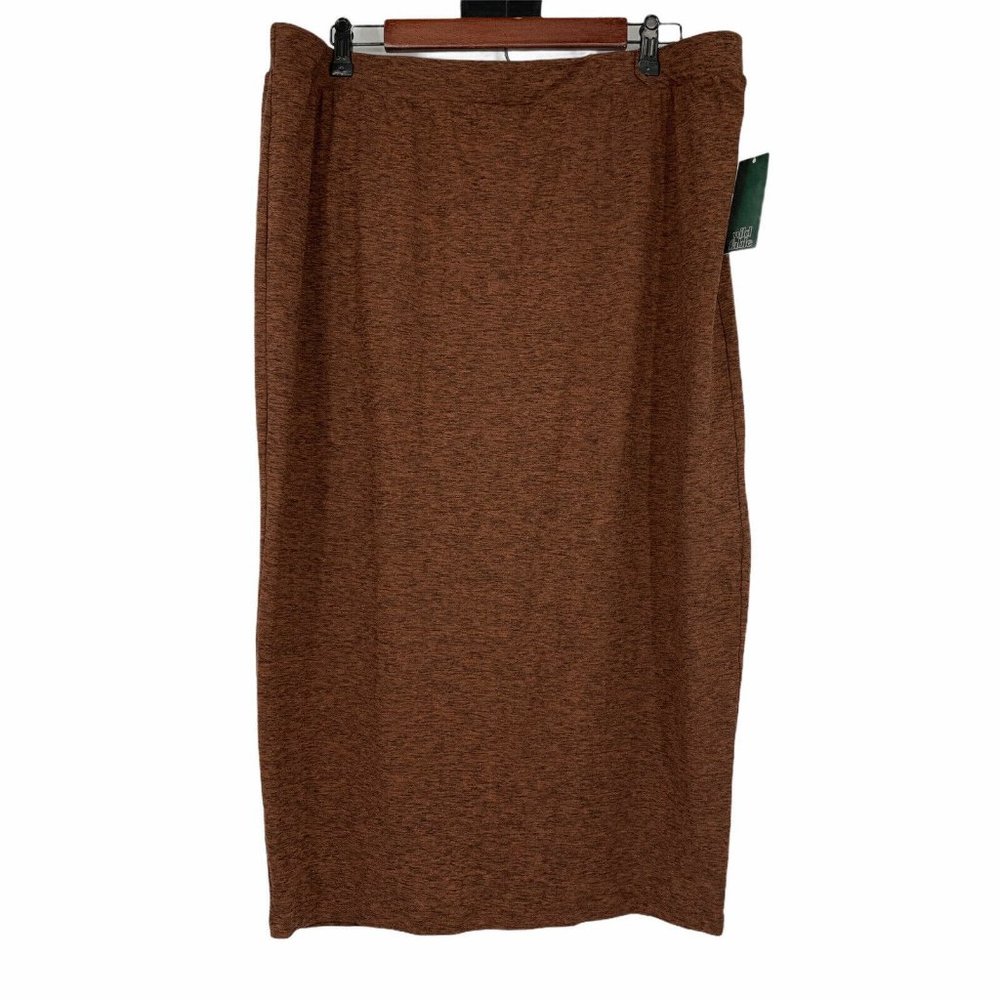 Wild Fable Orange Black High Rise Knit Midi Skirt - Picture 2 of 9